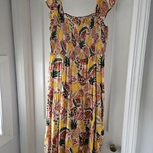 T.J.Maxx Vibrant Fruit Print Maxi Dress